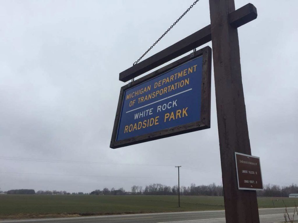 White Rock Roadside Park sign.
