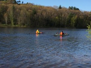 Kayaking in Duck Lake State Park, Michigan.