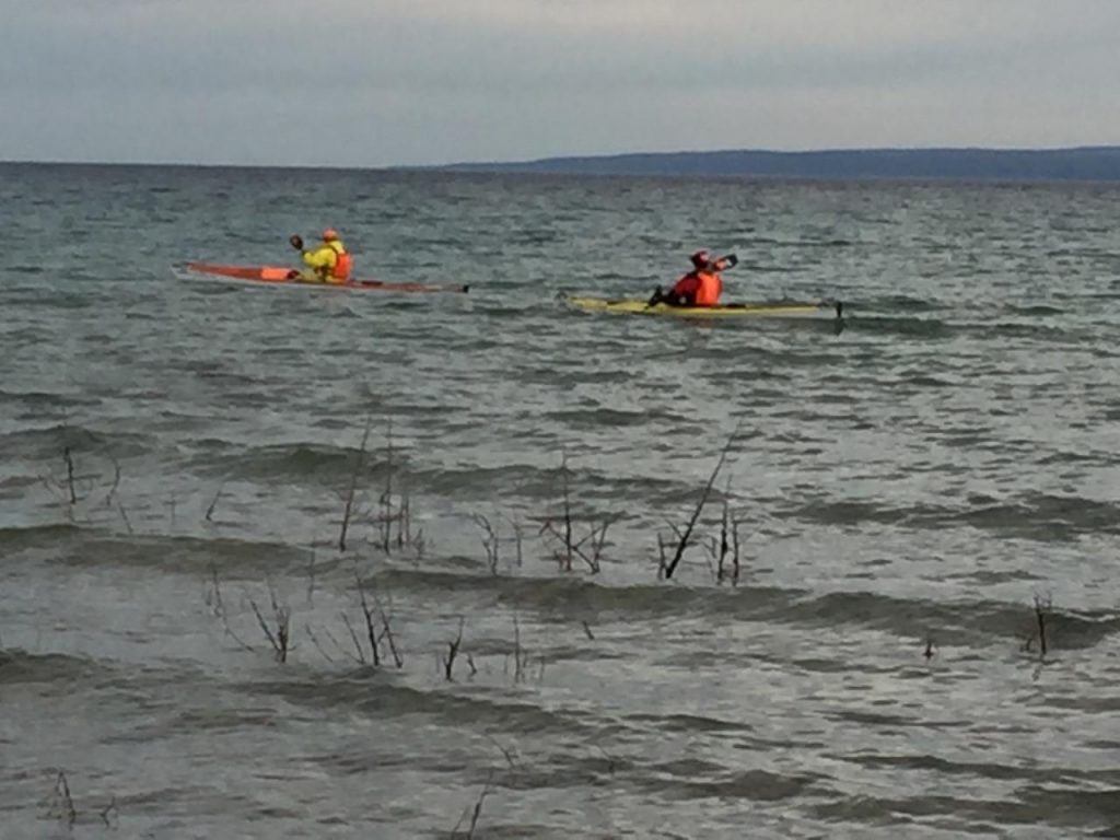 Kayak launch from Nine Mile Point Michigan on 4/25/17.