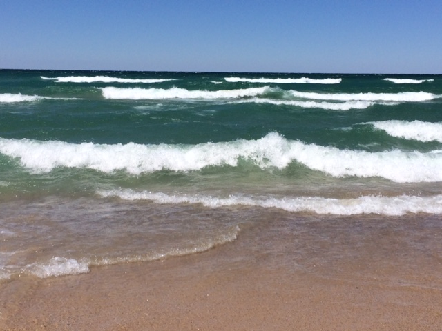 Orchard Beach Michigan waves.