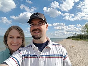 Vince and Audra Paul at Kohler-Andrae State Park beach.