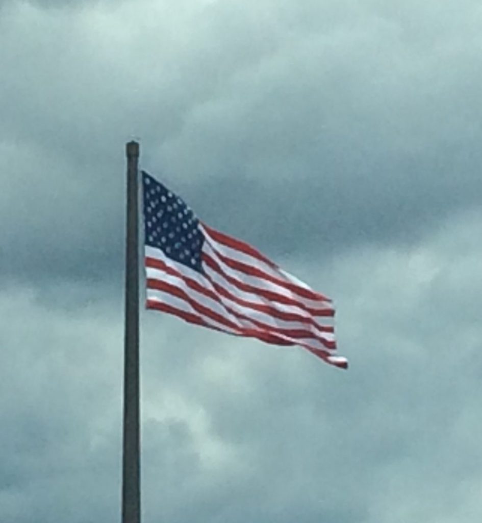 American flag off I-43 near Sheboygan, Wisconsin.