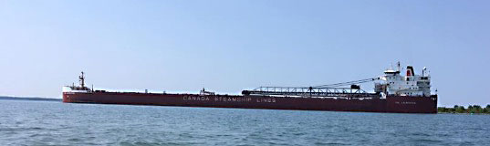 Canada Steamship Lines freighter on Lake Superior.