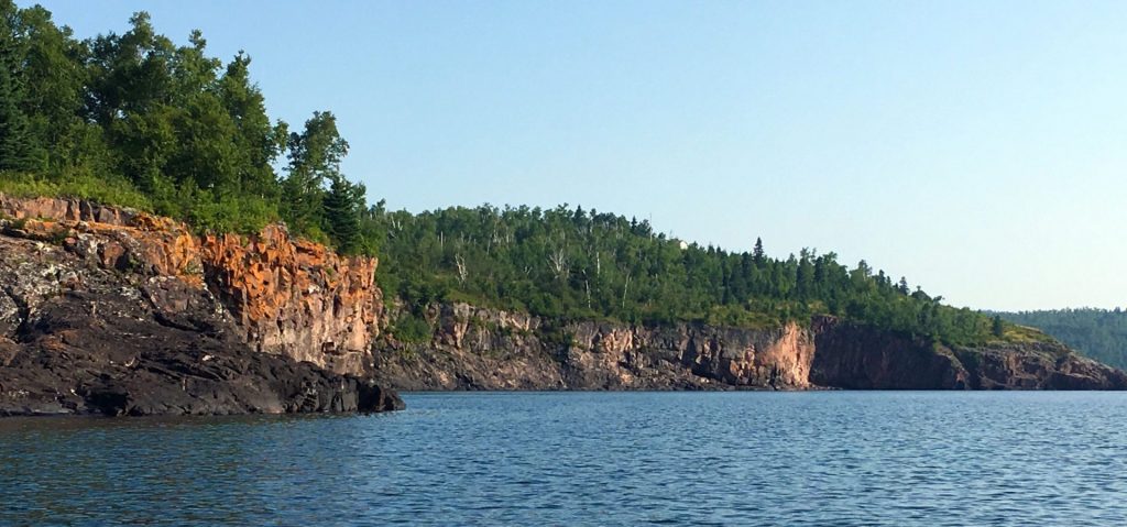 Rock walls on Lake Superior on way to Tofte, Minnesota.