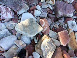 Rocks on a Lake Superior shore.