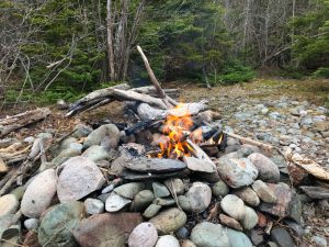 Campfire near Lake Superior.