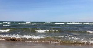 Lake Huron waves near Bass Lake Johnswood, Michigan 5-18-18.
